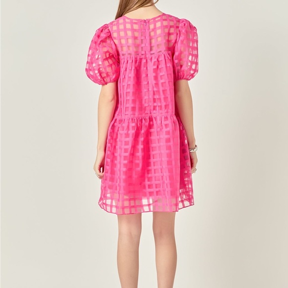 NWOT | English Factory Pink Checkered Organza Dress (Size M) (MSRP $90) - Picture 4 of 11